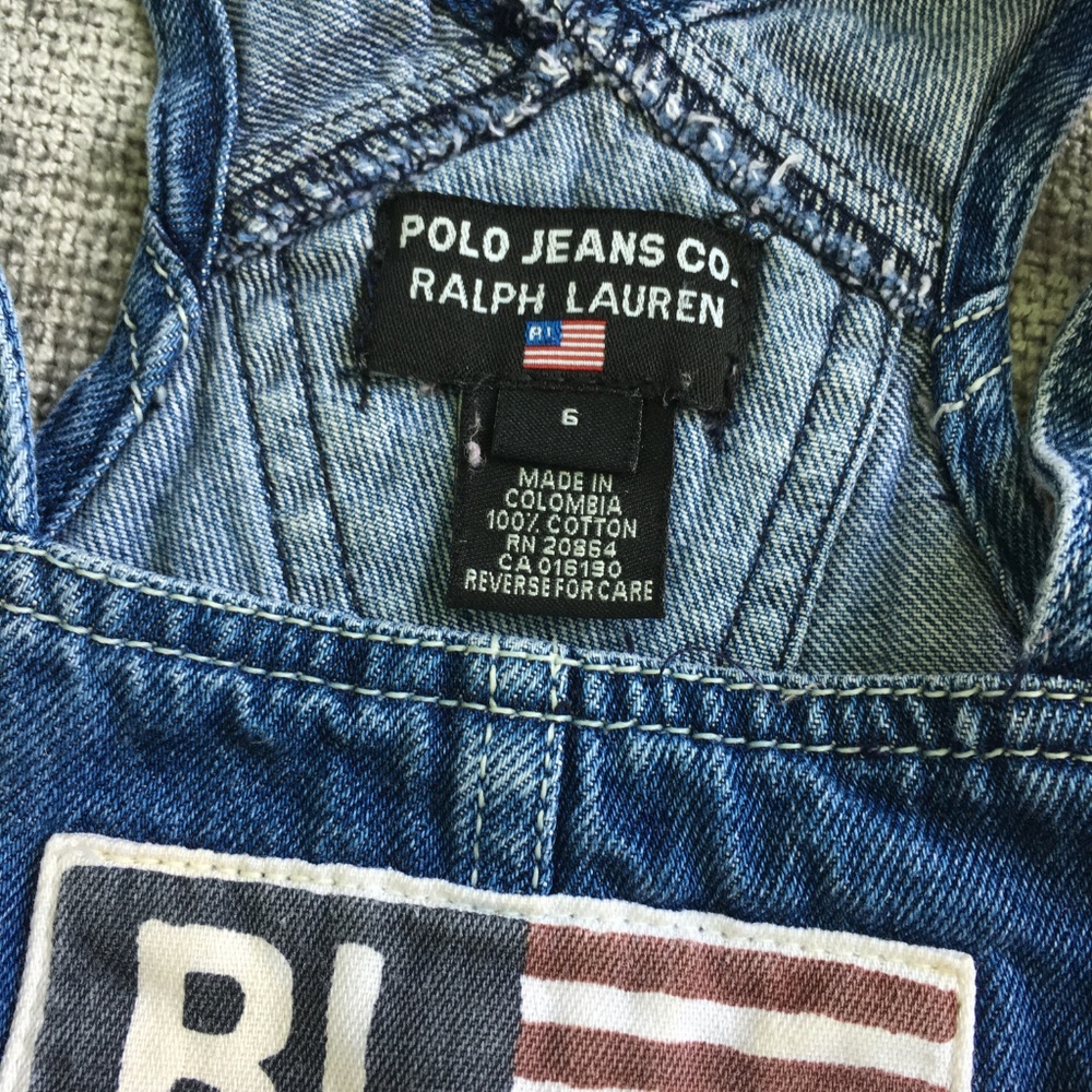⬇️$29 POLO RALPH LAUREN RL Flag OVERALLS Skirt - Picture 4 of 7